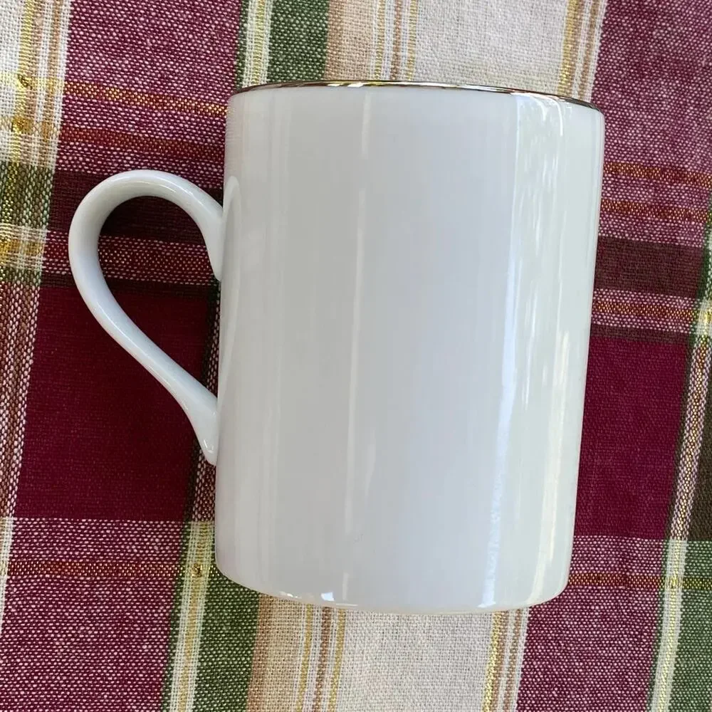 Pottery Barn REINDEER Prancer White Porcelain Comet Coffee Mug 4”Tx3-1/8”D‎